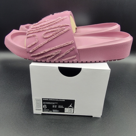 Jordan Women's Nola Slides Size 6 Mulberry Purple Sandals Comfort Shoe New - Picture 1 of 10